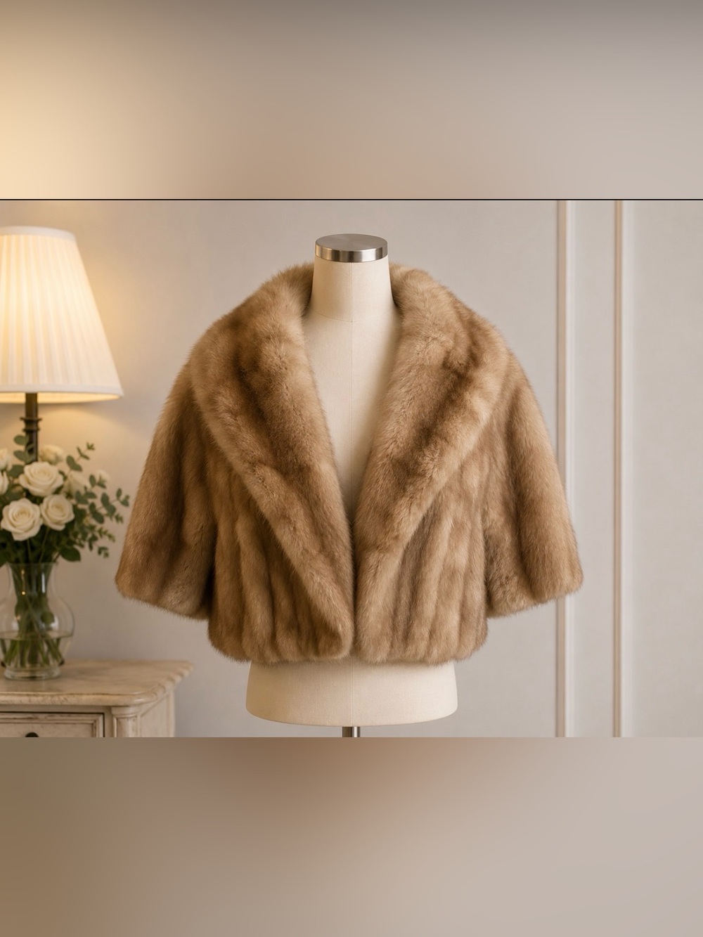 Vintage Rippe's Genuine Mink Fur Bolero Jacket Cutter Craft Repair AS IS